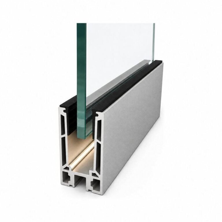 Matte Silver Glass Railing Base Shoe with Lighting Recess