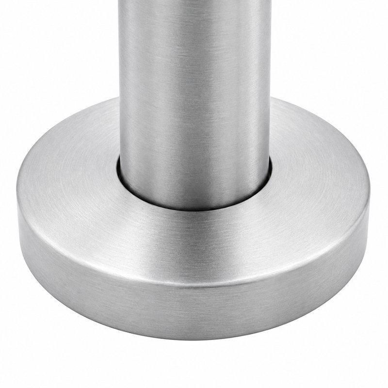 Matte Silver Round-base Glass Spigot with Rectangular Pads