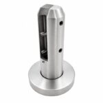 Matte Silver Round-base Glass Spigot with Rectangular Pads