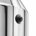 Reflective Silver Round-base Glass Spigot with Rectangular Pads