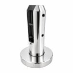Reflective Silver Round-base Glass Spigot with Rectangular Pads