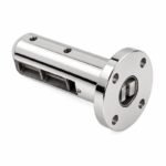 Reflective Silver Round-base Glass Spigot with Rectangular Pads
