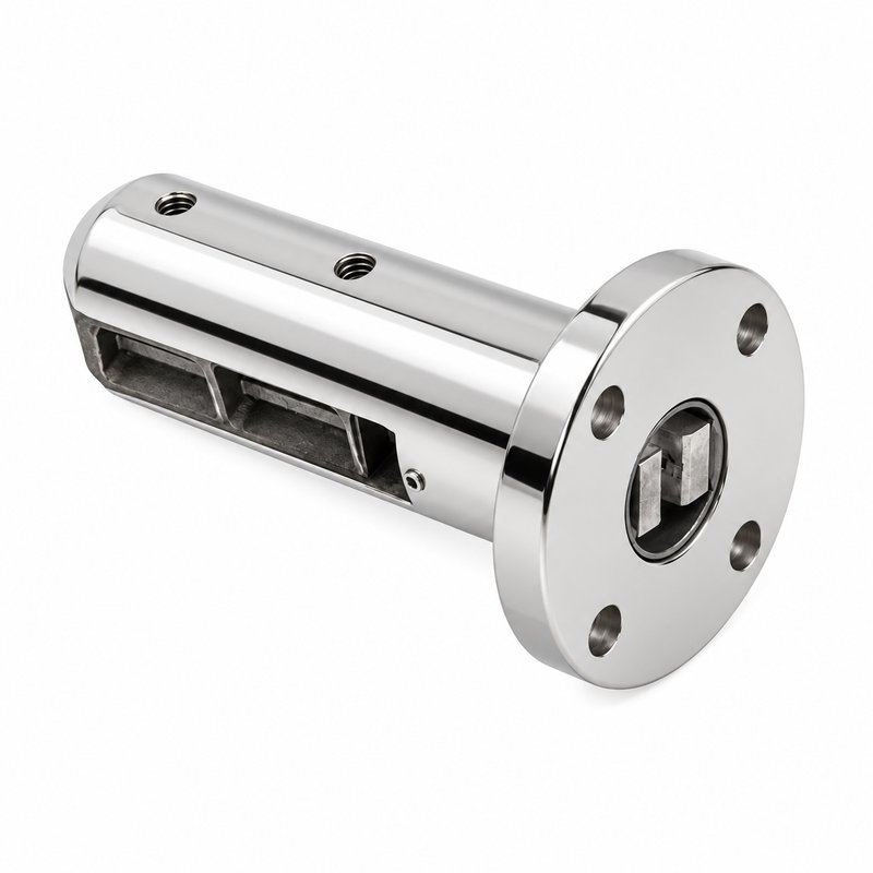Reflective Silver Round-base Glass Spigot with Rectangular Pads