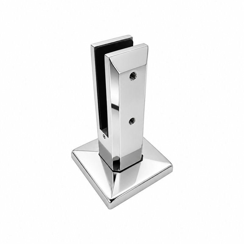 Reflective Silver Two-screw Square-base Glass Spigot