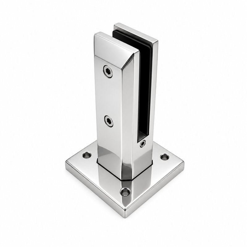 Reflective Silver Two-screw Square-base Glass Spigot