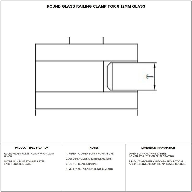 Two-screw Round Glass Clamp