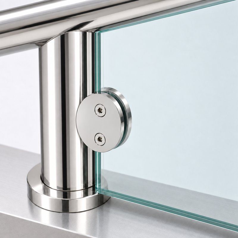 Reflective Silver Two-screw Round Glass Clamp