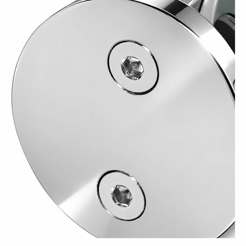 Reflective Silver Two-screw Round Glass Clamp