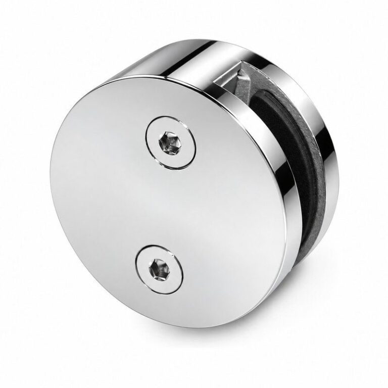 Reflective Silver Two-screw Round Glass Clamp