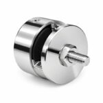 Reflective Silver Two-screw Round Glass Clamp