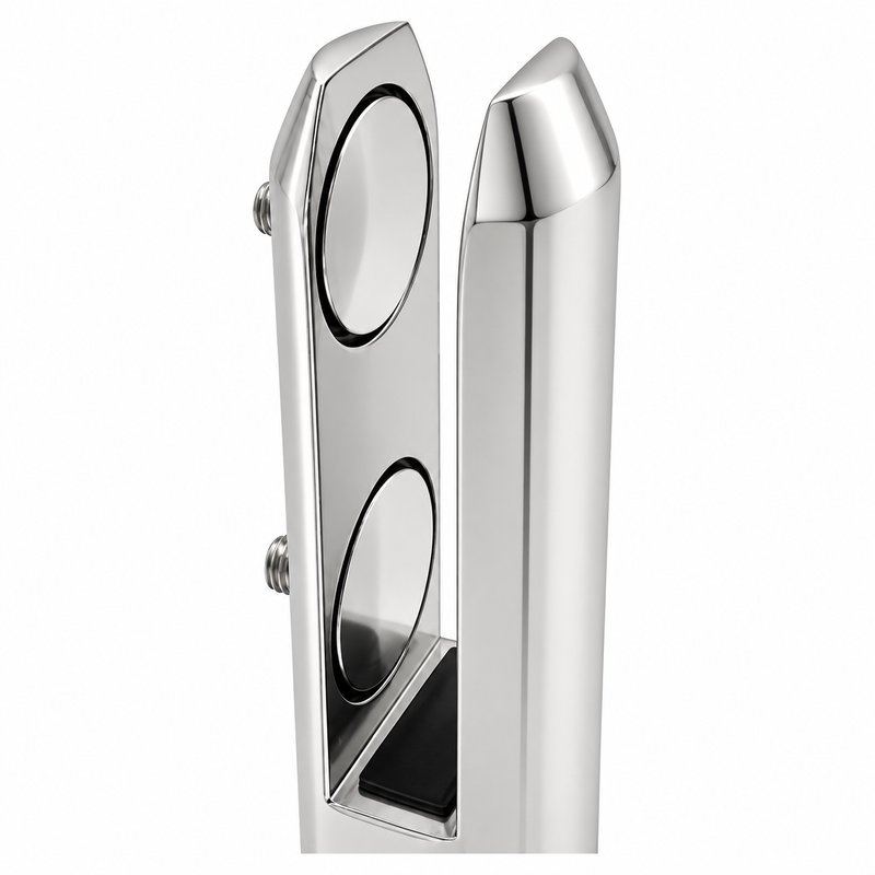 Reflective Silver Round-base Glass Spigot with Circular Pads