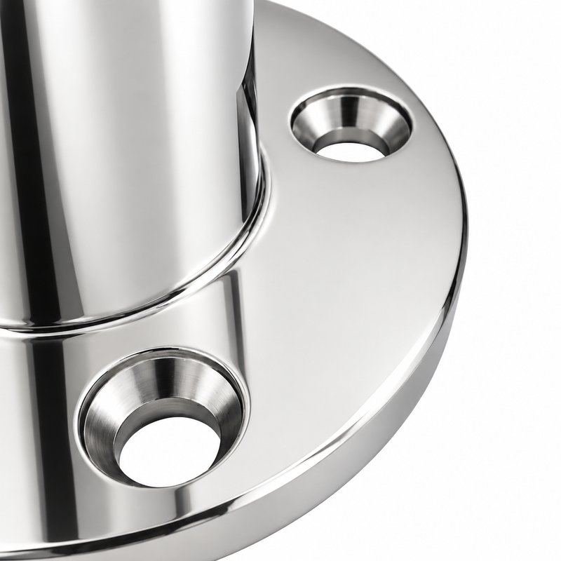 Reflective Silver Round-base Glass Spigot with Circular Pads