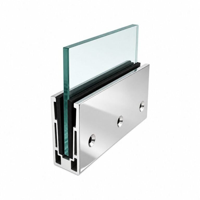 Reflective Silver Side-fixing Glass Railing Base Shoe