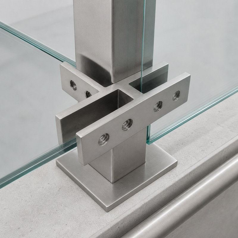 Cross-shaped Glass Connector Clamp