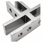 Reflective Silver Cross-shaped Glass Connector Clamp