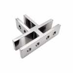 Reflective Silver Cross-shaped Glass Connector Clamp