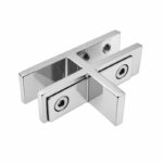 Reflective Silver Cross-shaped Glass Connector Clamp