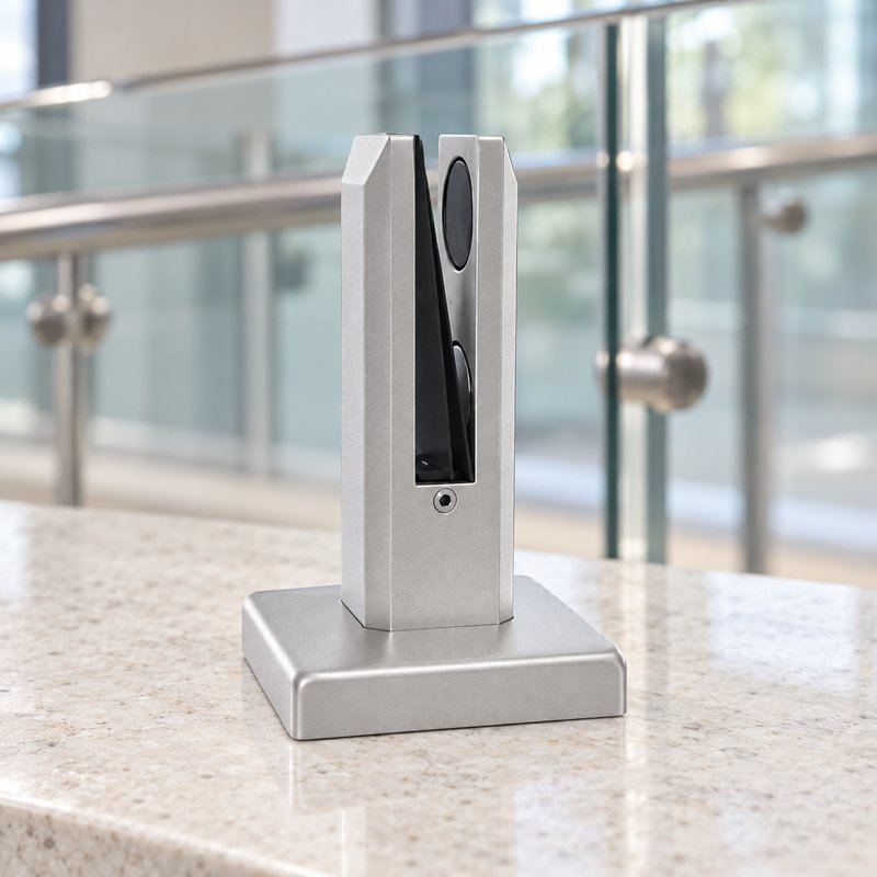 Matte Silver Pressure-pad Square-base Glass Spigot