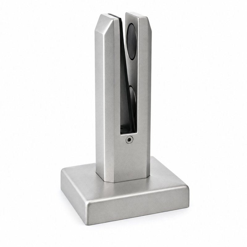 Matte Silver Pressure-pad Square-base Glass Spigot