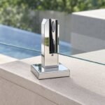 Reflective Silver Pressure-pad Square-base Glass Spigot