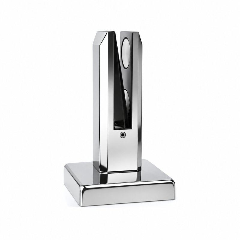 Reflective Silver Pressure-pad Square-base Glass Spigot