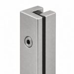 Matte Silver Slotted Mini Glass Railing Post