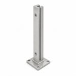 Matte Silver Slotted Mini Glass Railing Post