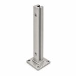 Matte Silver Slotted Mini Glass Railing Post