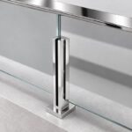Reflective Silver Slotted Mini Glass Railing Post
