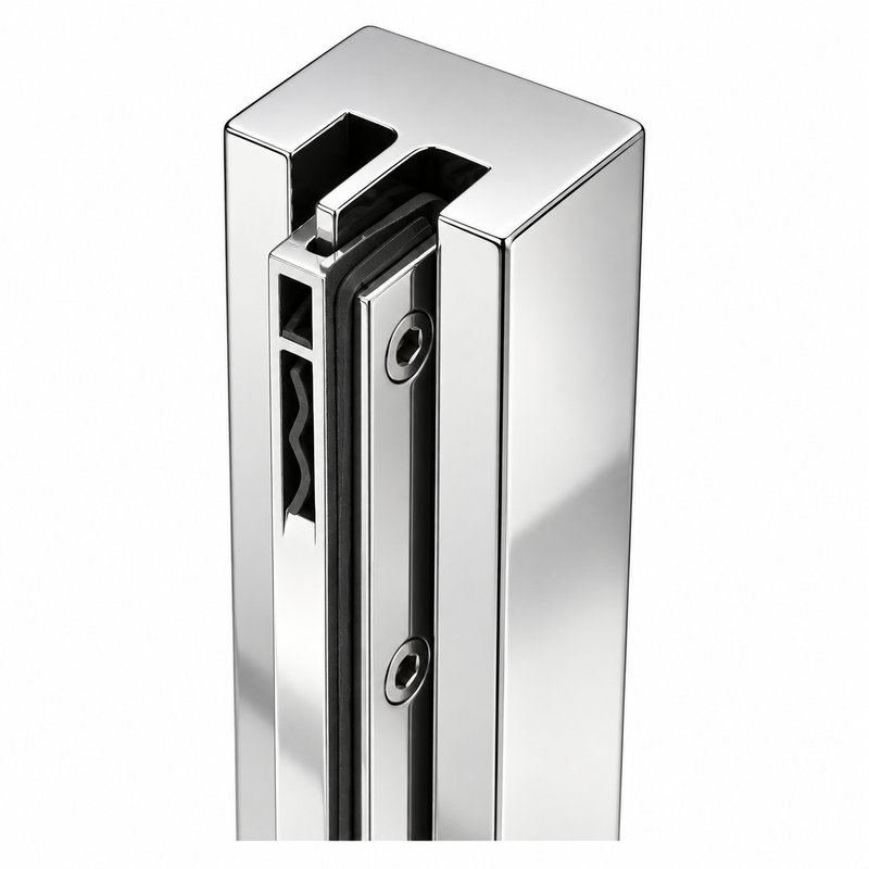 Reflective Silver Slotted Mini Glass Railing Post