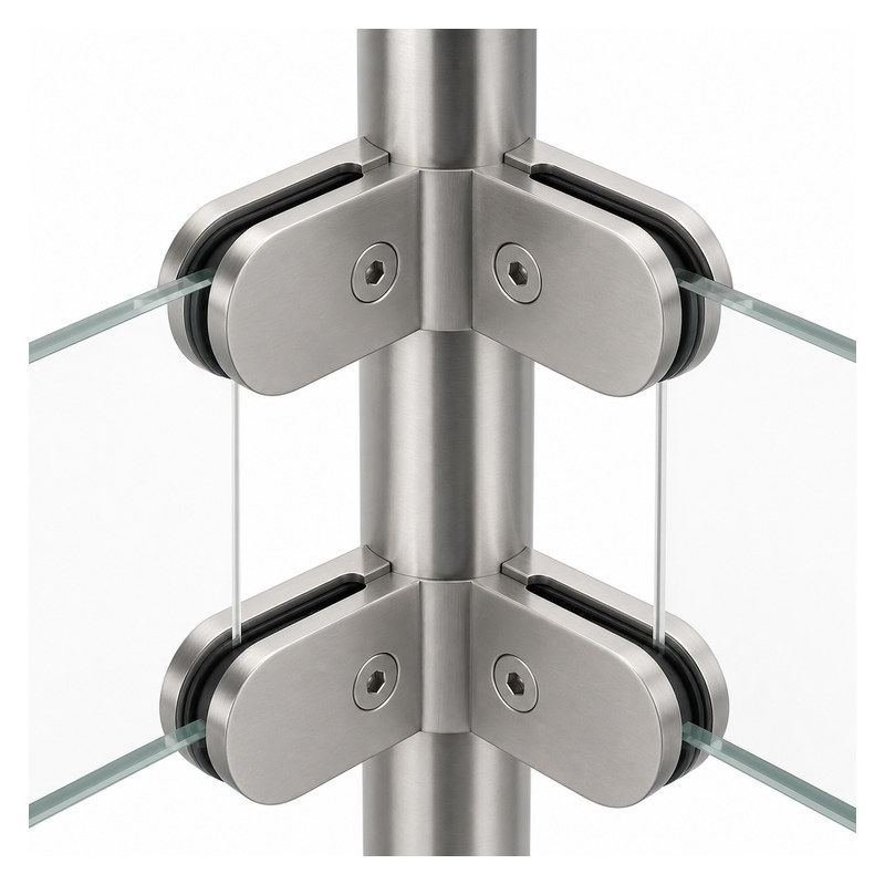 Round Corner Glass Railing Post