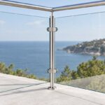 Reflective Silver Round Corner Glass Railing Post