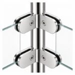Reflective Silver Round Corner Glass Railing Post