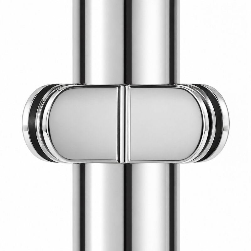 Reflective Silver Round Corner Glass Railing Post
