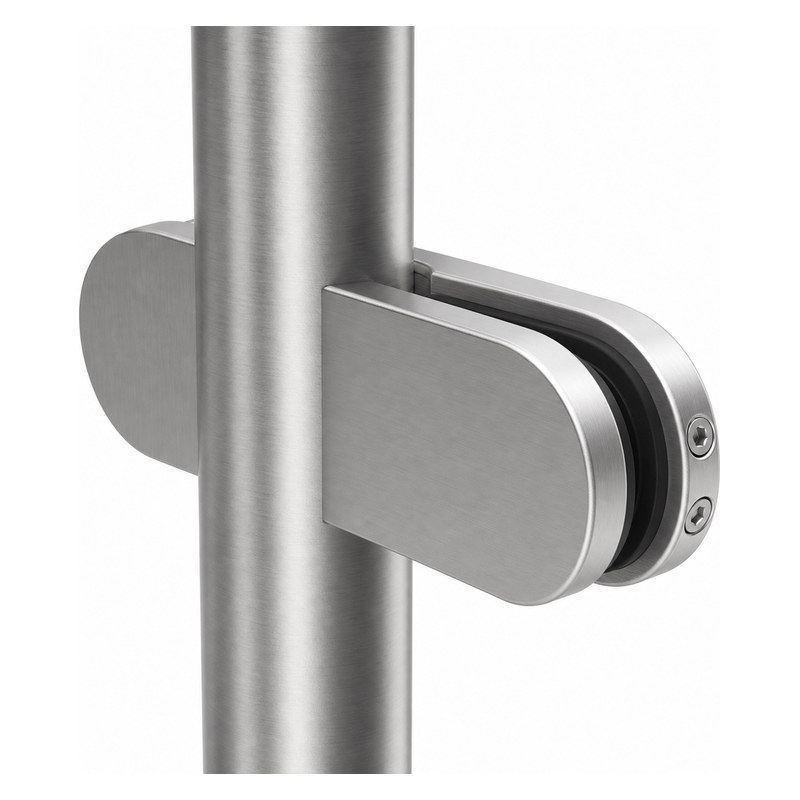Round Inline Glass Railing Post