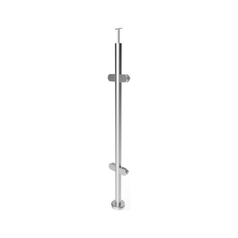Round Inline Glass Railing Post