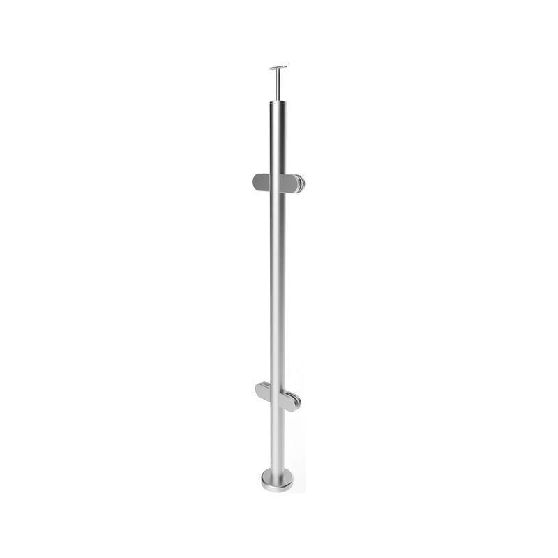 Round Inline Glass Railing Post