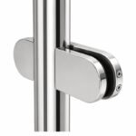 Reflective Silver Round Inline Glass Railing Post