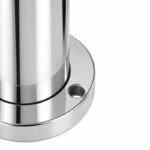 Reflective Silver Round Inline Glass Railing Post