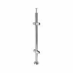 Reflective Silver Round Inline Glass Railing Post