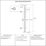 Round End Glass Railing Post