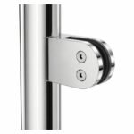 Reflective Silver Round End Glass Railing Post