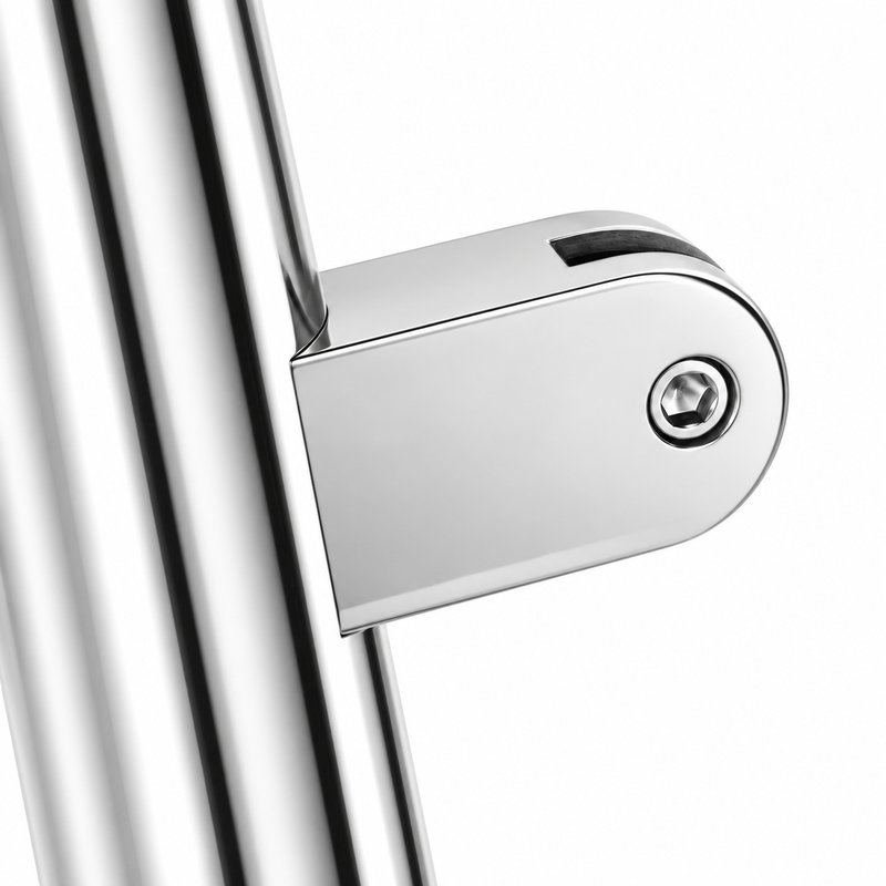 Reflective Silver Round End Glass Railing Post