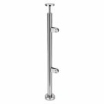 Reflective Silver Round End Glass Railing Post
