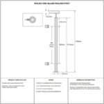 Reflective Silver Round End Glass Railing Post