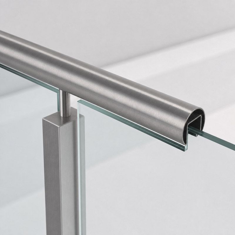Round Slotted Glass Handrail Tube