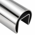 Reflective Silver Round Slotted Glass Handrail Tube