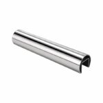 Reflective Silver Round Slotted Glass Handrail Tube