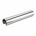 Reflective Silver Round Slotted Glass Handrail Tube