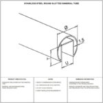 Reflective Silver Round Slotted Glass Handrail Tube
